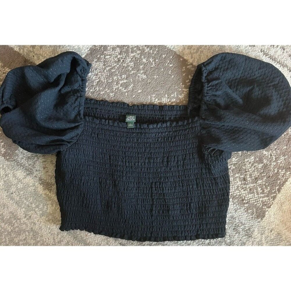Wild Fable Cropped Elastic Chest Puff Short Sleeve Shirt Large L Party